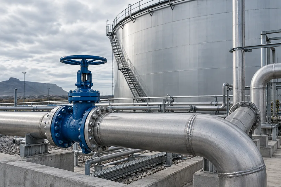Illustrative industrial fuel storage and pipework